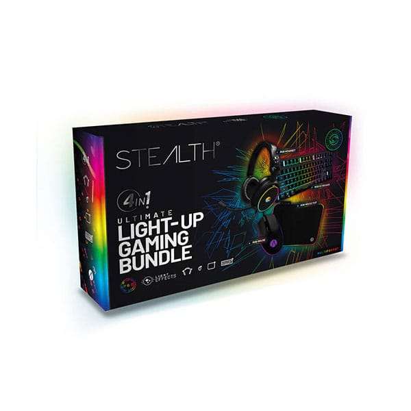 Stealth 4-in-1 Ultimate Light Up Gaming Bundle  Keyboard, Mouse, Mouse Pad, LED Gaming Headset