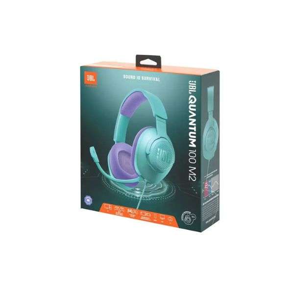 JBL QUANTUM 100M2 Cyan Wired over-ear gaming headset