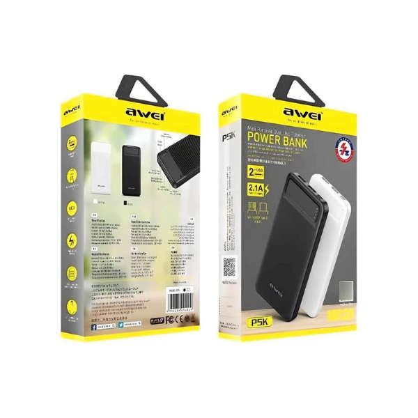 Awei P5K Portable Power Bank White 10000 mAh