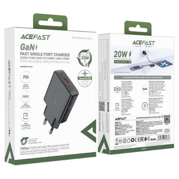 ACEFAST Fast Charge Wall Charger A65 PD20W GaN