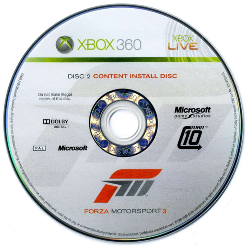 Forza Motorsport 3 Disc 2 Only Content Install - XBOX 360