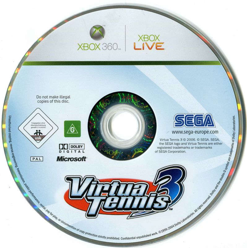 Virtua Tennis 3 (Disc Only) - XBOX 360