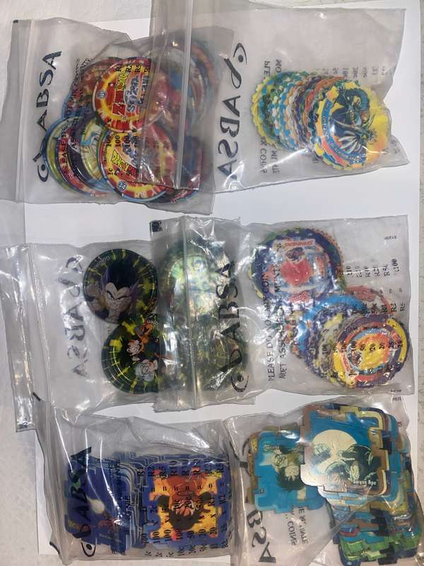 Dragon Ball Z (DBZ) Tazos Mixed Lot Several Sealed Click/Cube/Spinner grouped by type - Cards