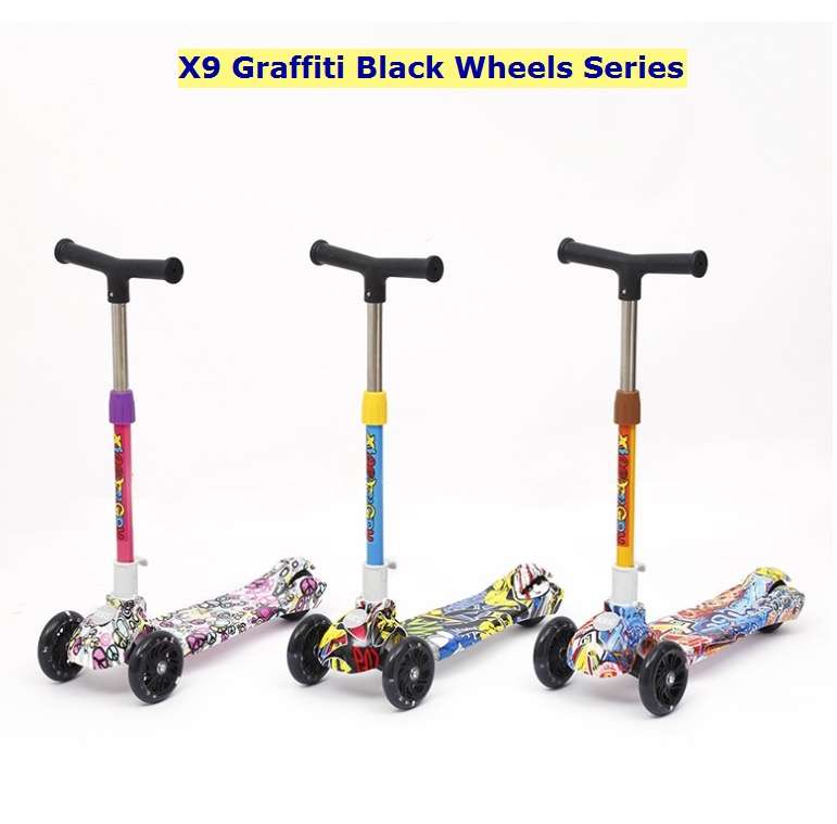 Height Adjustable Kids Scooter With Colourful Light-flashing Wheels.