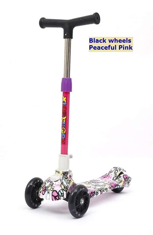 Height Adjustable Kids Scooter With Colourful Light-flashing Wheels.