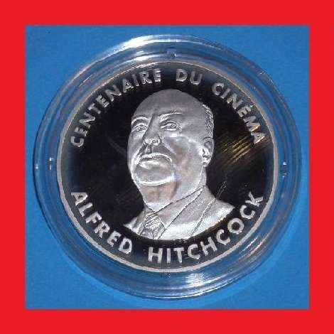 1995 Centenary Of The Cinema Commemorative Coin Alfred Hitchcock 100 Franc