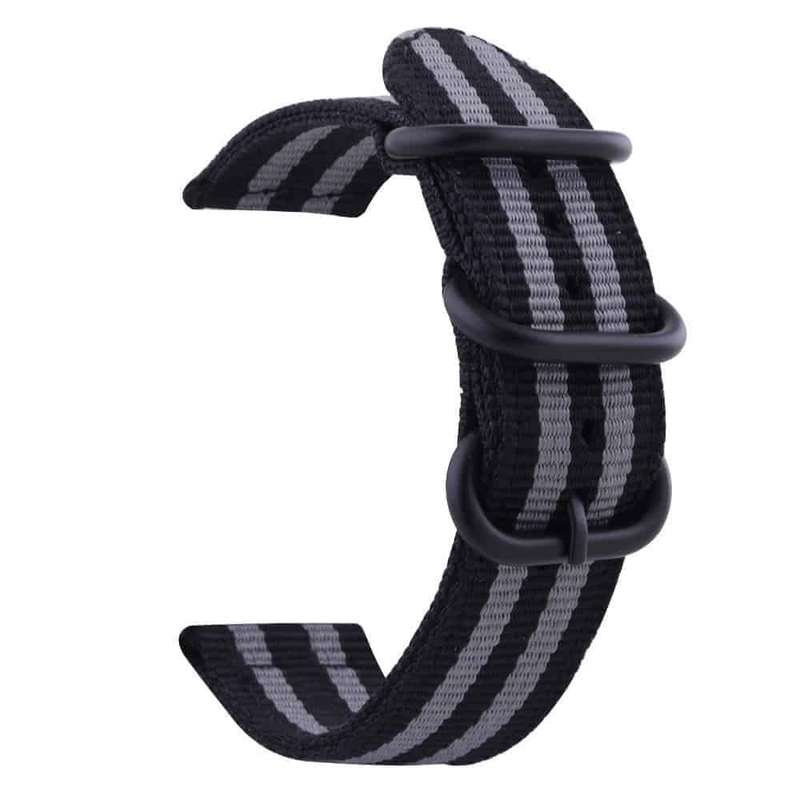 Killer Deals 20mm Universal watch replacement nylon strap - Black & grey