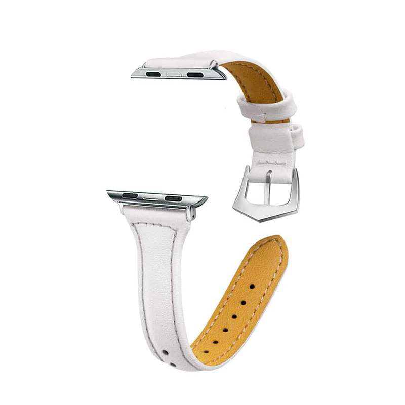 Killer Deals T Shape Leather Strap for 42/44/45/49mm Apple Watch- White