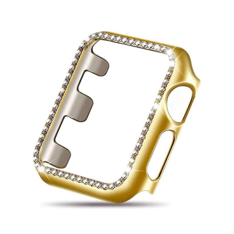 Killer Deals 42mm Apple Watch Rhinestone PC Shiny Protective Frame - Gold