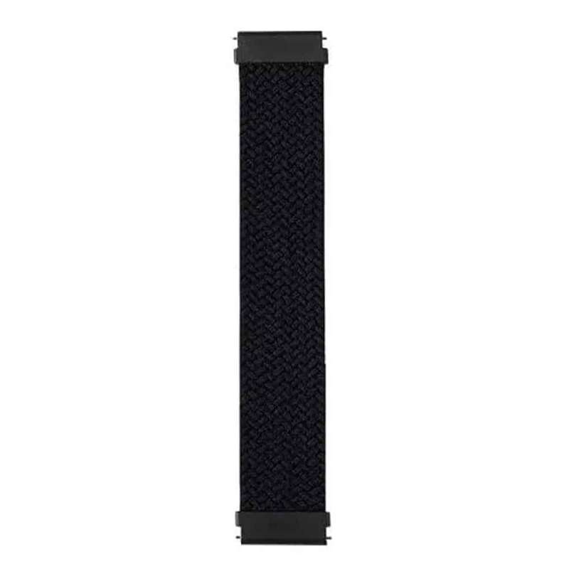 Killer Deals 22mm Universal watch braided elastic loop strap - Black (M/155mm)