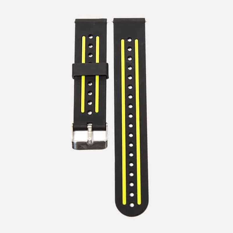 Killer Deals Huawei GT Sport/Vivoactive 4 silicone strap - Black & Yellow
