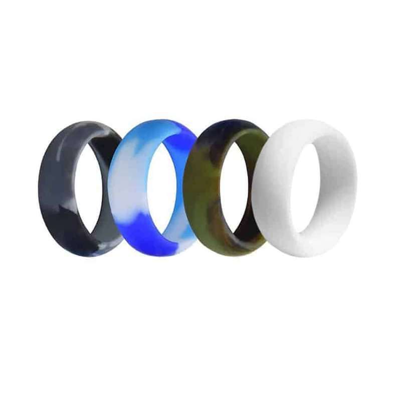 Killer Deals Men's Wedding Silicone Ring- x4 Colour Pack (USA 9/RSA S ) - Combo