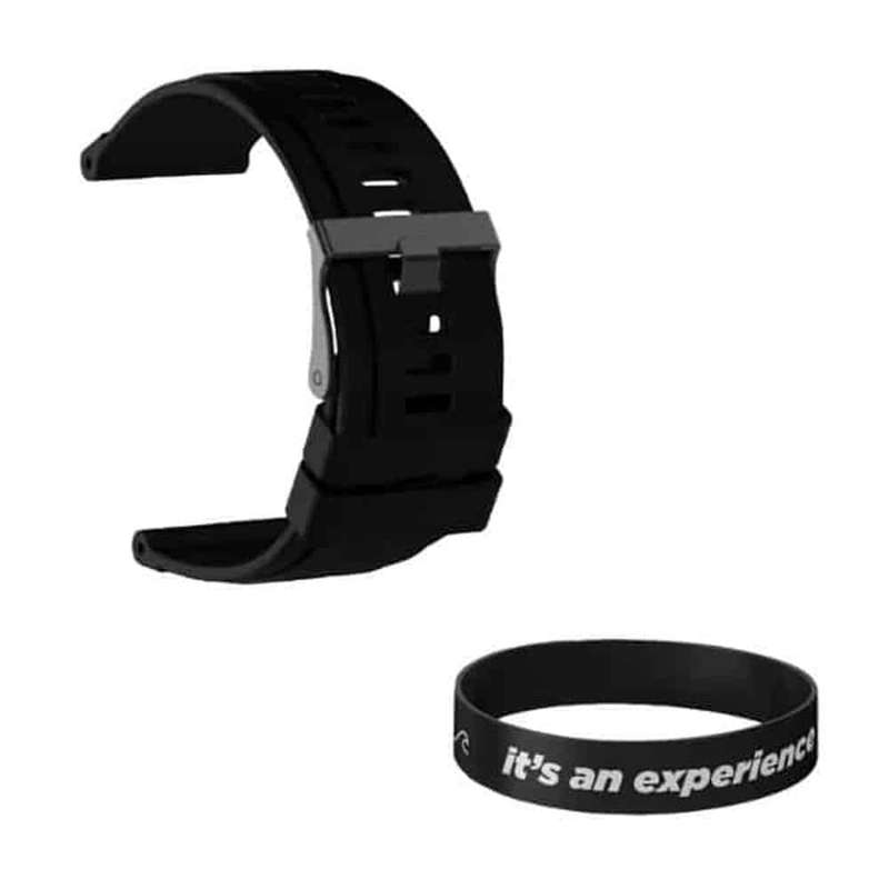 Black Silicone Strap for Suunto Core + Free Wristband Combo