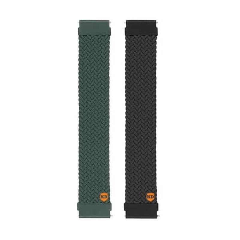Killer Deals 20mm Universal Watch Elastic Loop Strap- Green + Black Combo