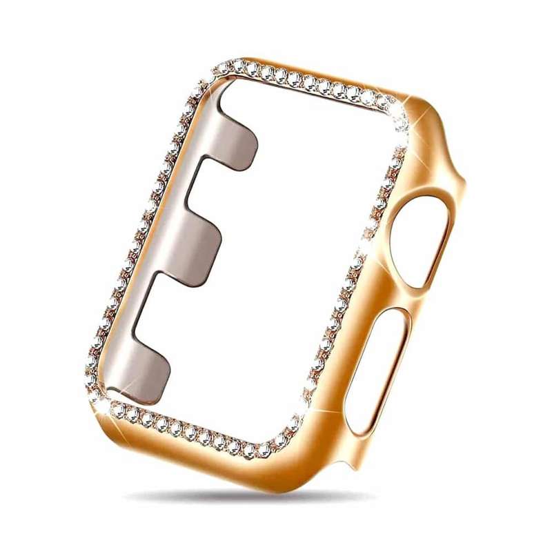 Killer Deals 44mm Apple Watch Rhinestone PC Shiny Protective Frame - Rose Gold