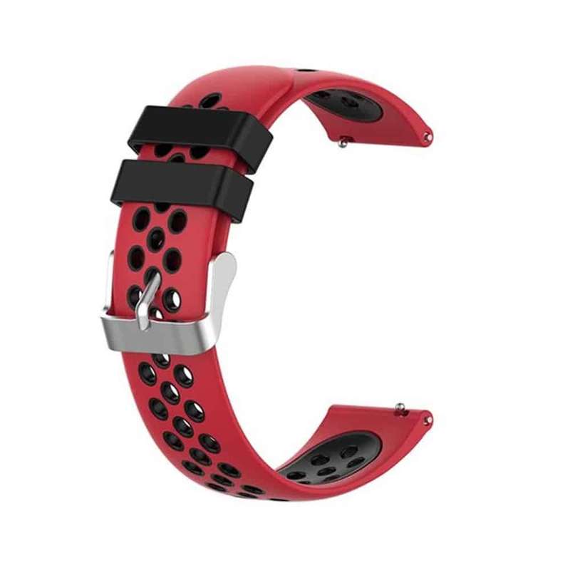 Silicone Strap for Garmin Vivoactive 4S(18MM) - Red+Black