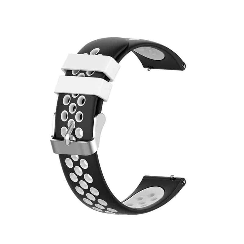 Silicone Strap for Garmin Vivoactive 4(22MM) - Black+White