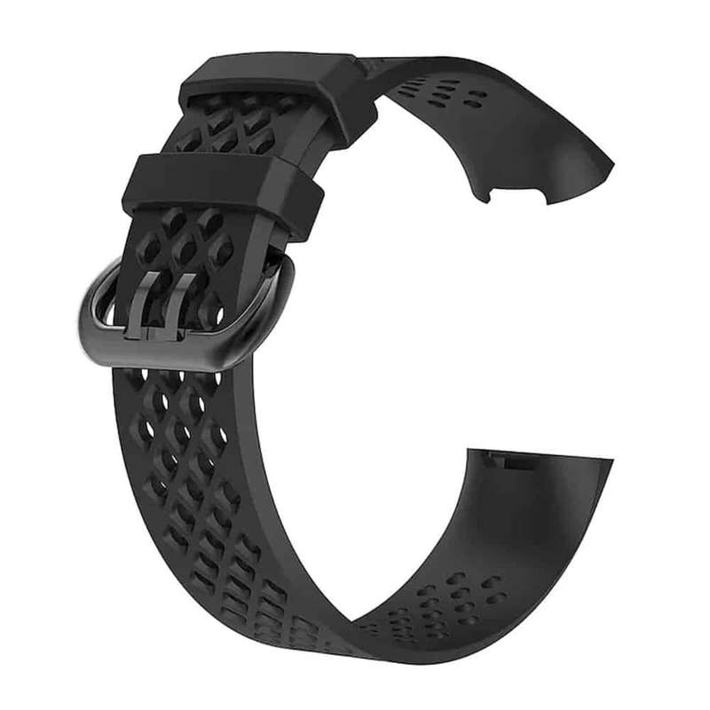 Silicone Band for Fitbit Charge 3(M/L) - Black