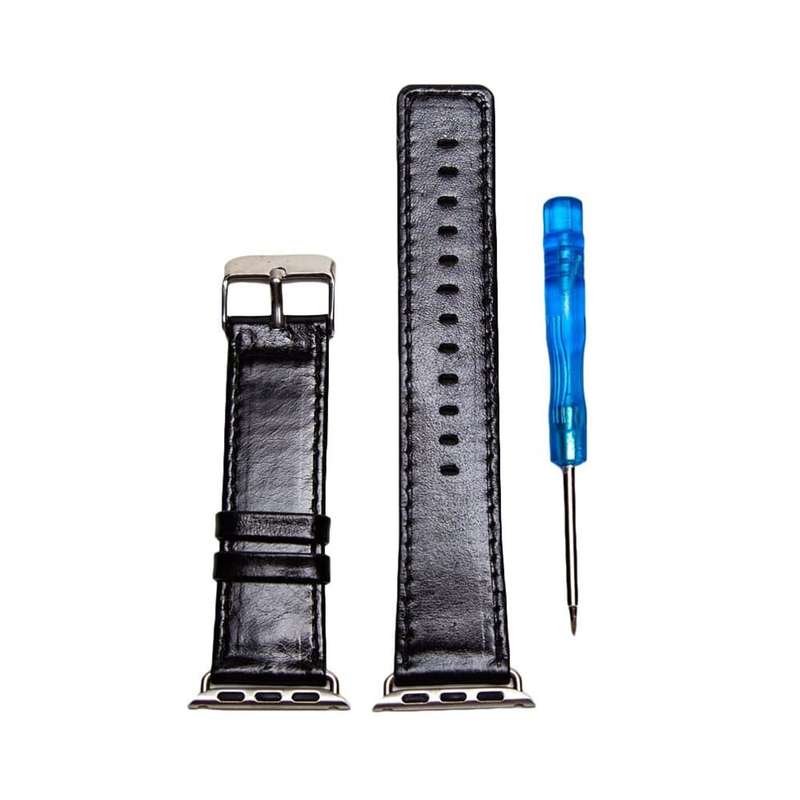 38/40/41mm Apple Watch Leather Strap - Black
