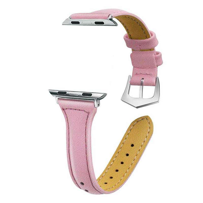 Killer Deals T Shape Leather Strap for 42/44/45/49mm Apple Watch- Pink