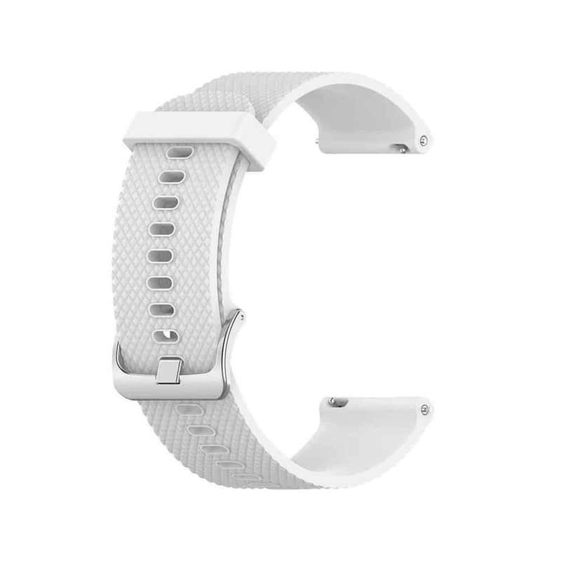 20mm Universal brand replacement silicone watch strap - White (M-L)
