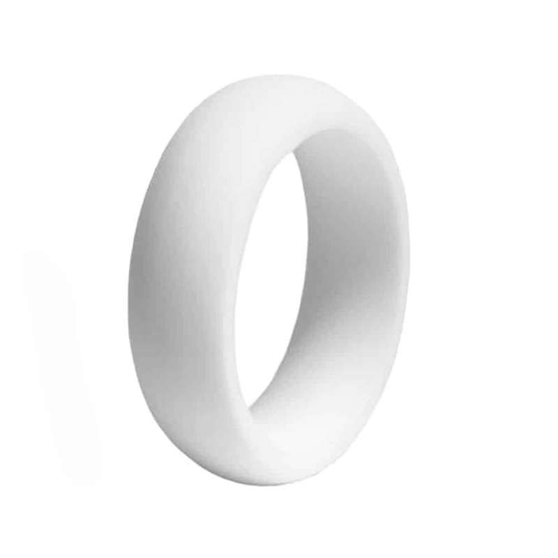 Killer Deals Men's Wedding Exercise Silicone Ring- 8mm- White- RSA V 1/2