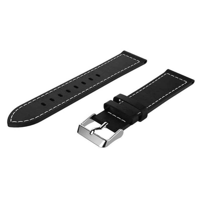 Killer Deals 22mm Vegan Leather Strap for Samsung Gear S3 Frontier- Black