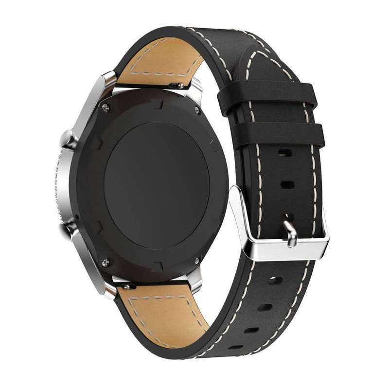 Killer Deals 22mm Vegan Leather Strap for Samsung Gear S3 Frontier- Black
