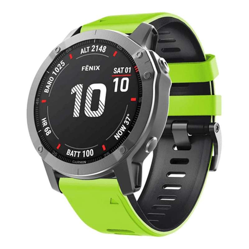 Killer Deals 26mm Quick Fit Garmin Fenix 5X Silicone Strap - Red & Black (5X/6X/3/3HR)