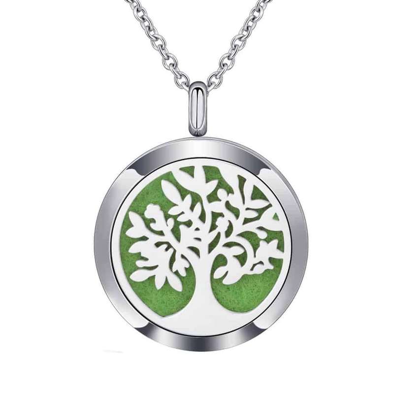 Killer Deals Oil Diffuser Stainless Steel Tree of Life Locket Necklace