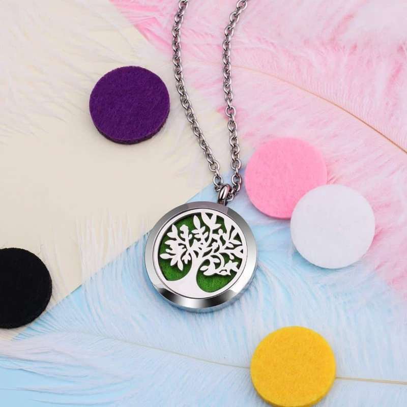 Killer Deals Oil Diffuser Stainless Steel Tree of Life Locket Necklace