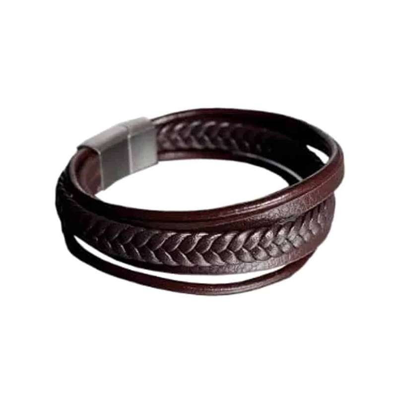 Killer Deals Multi-strand Black PU Vegan Leather Bracelet (M/L)Size:21.5cm