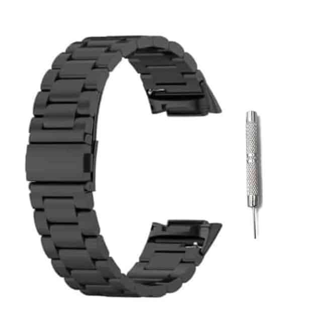 Killer Deals 3 Link Stainless Steel Strap for Fitbit Charge 5 / 6- Black