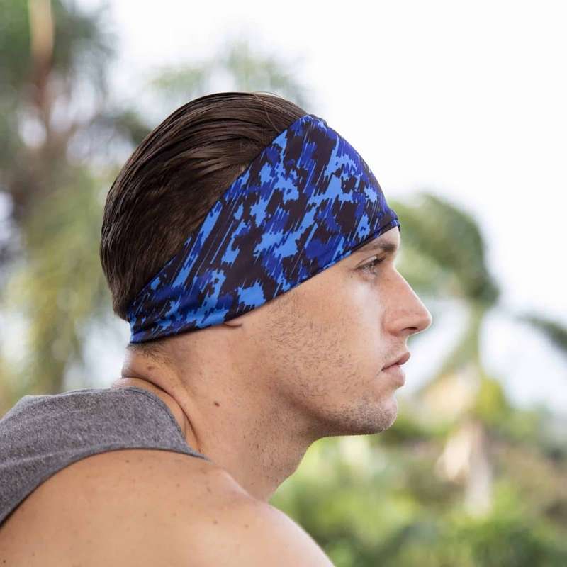 Killer Deals Sports Sweat Head Band/Buff for Yoga, Running, Cycling - Blue