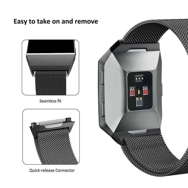 Killer Deals Stainless Steel Milanese Loop Strap for Fitbit Ionic-Silver x2 Combo