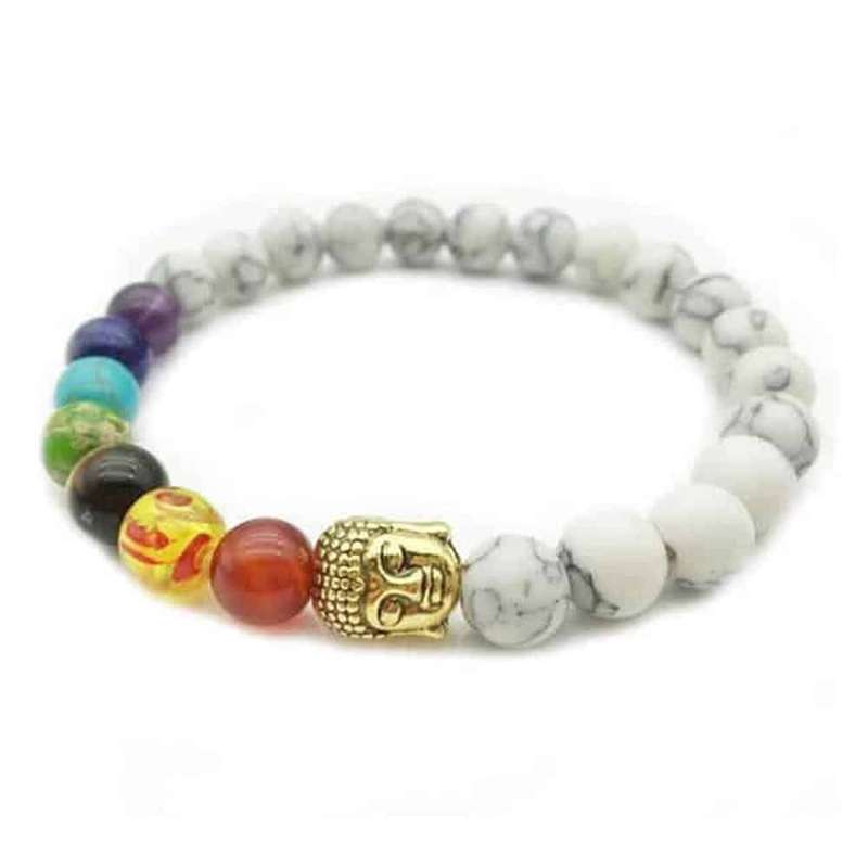 Crystal Rock 7-Chakra Healing Reiki Buddha Charm Bracelet