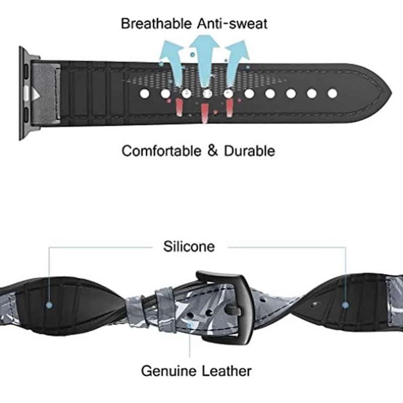 Killer Deals Leather & Silicone Strap for 38/40/41mm Apple Watch