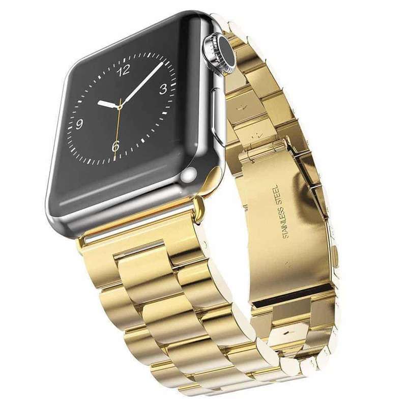 Killer Deals 3 Link Stainless Steel Band for Apple watch 38/40/41mm, - Gold + Link removal tool
