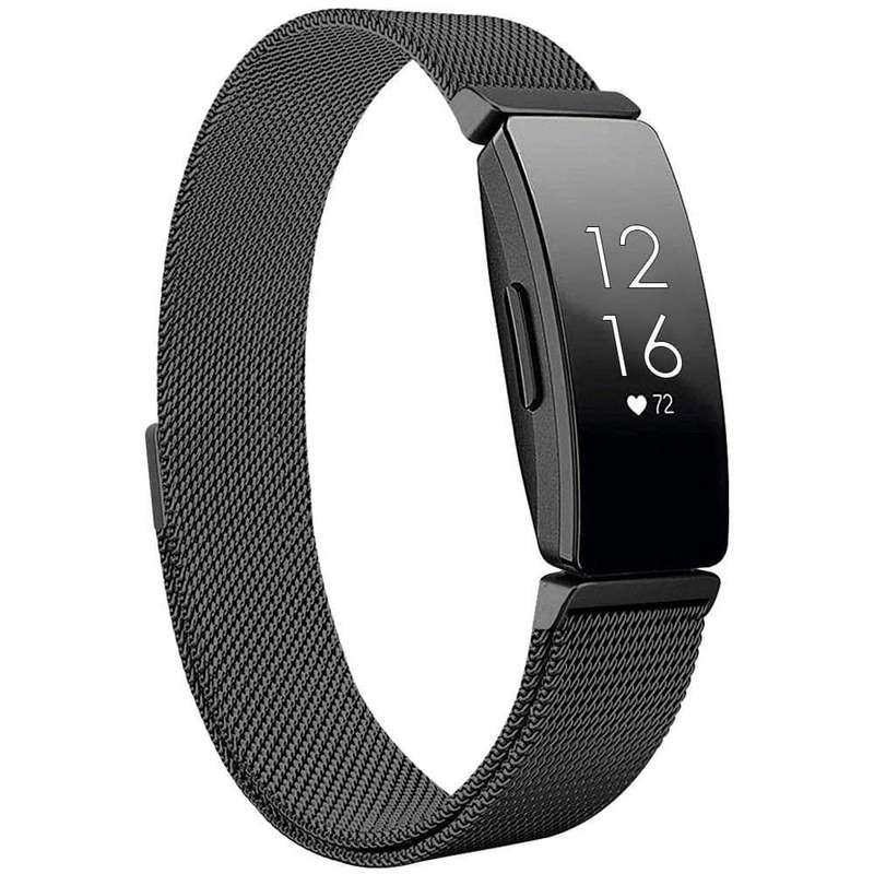 Killer Deals Stainless Steel Milanese Strap for Fitbit Inspire/Inspire HR/Fitbit Ace 2 (M/L) - Black