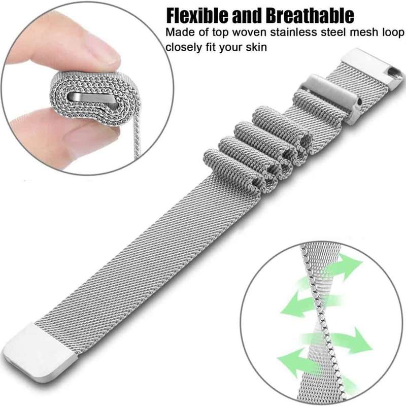 Killer Deals 18mm Universal Milanese Band (M/L) - Silver