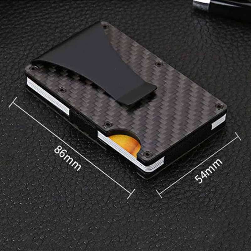 Killer Deals Minimalist Carbon Fiber RFID Credit Card Holder Wallet - Black