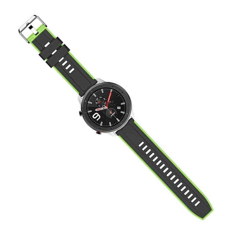 22mm Polar Grit X Replacement Silicone Strap (Adjustable S-M-L)- Black & Red