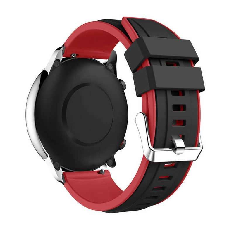 22mm Polar Grit X Replacement Silicone Strap (Adjustable S-M-L)- Black & Red