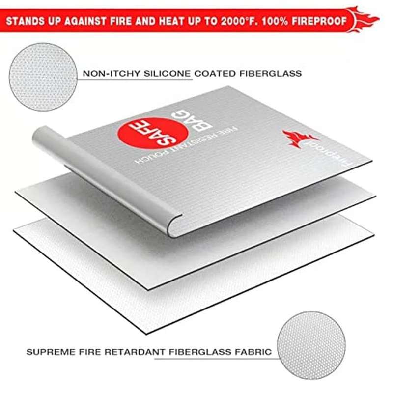 Document Cash Passport Electronics Fire-Resistant Bag- 38x27cm