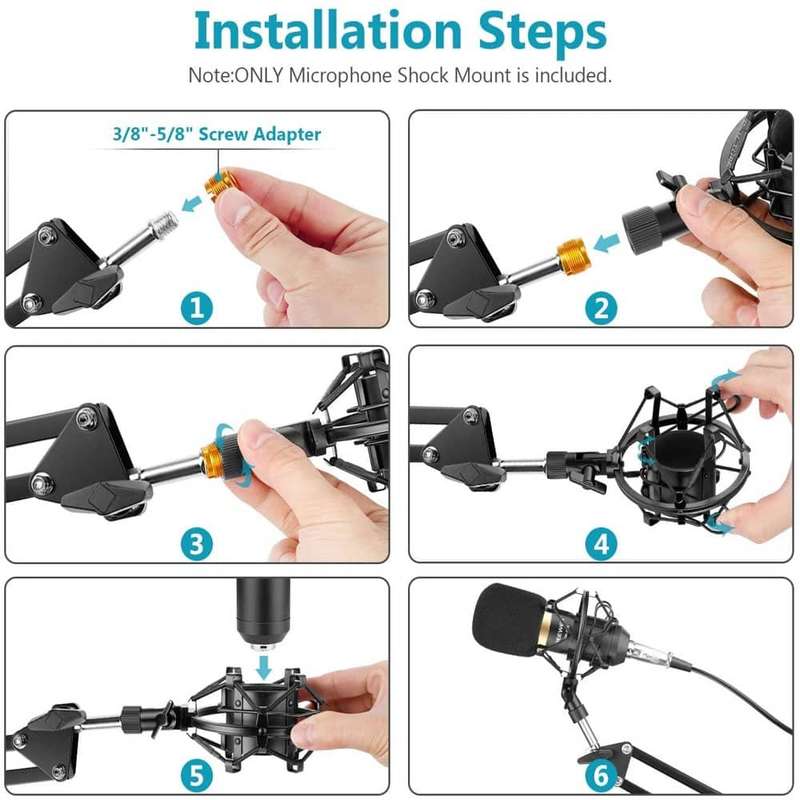 Killer Deals Metal Frame Universal Condenser Microphone Shock Protector Mount
