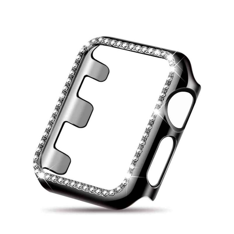 Killer Deals 42mm Apple Watch Rhinestone PC Shiny Protective Frame - Silver