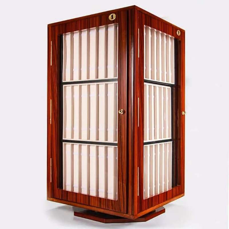 84 Compartment Watch Strap Wooden Cabinet Lockable Display Organizer