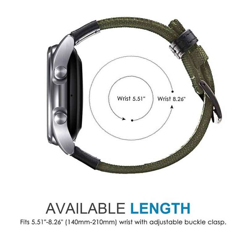 22mm Nylon Strap for Garmin Vivoactive 4/ Garmin Venu 2- Green