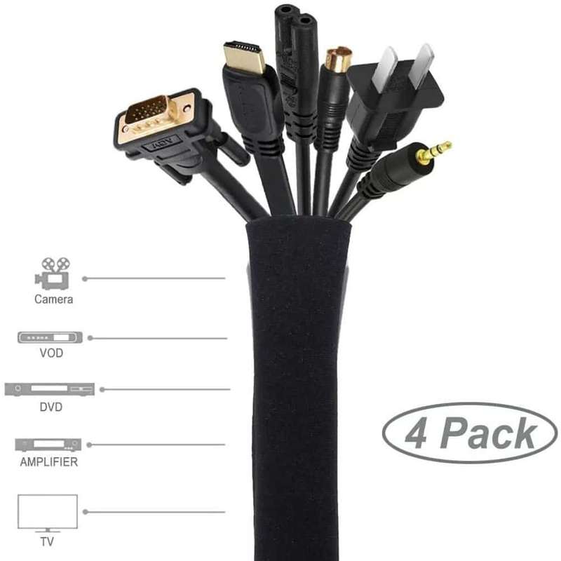 Killer Deals Home Office Electronic Cable Management Sleeve Organiser 4 Set