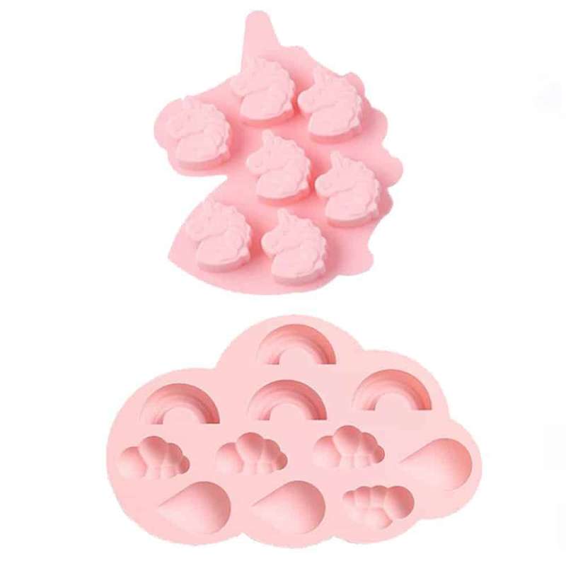 Rainbow Cloud Unicorn Droplet Silicone Baking Mould Set